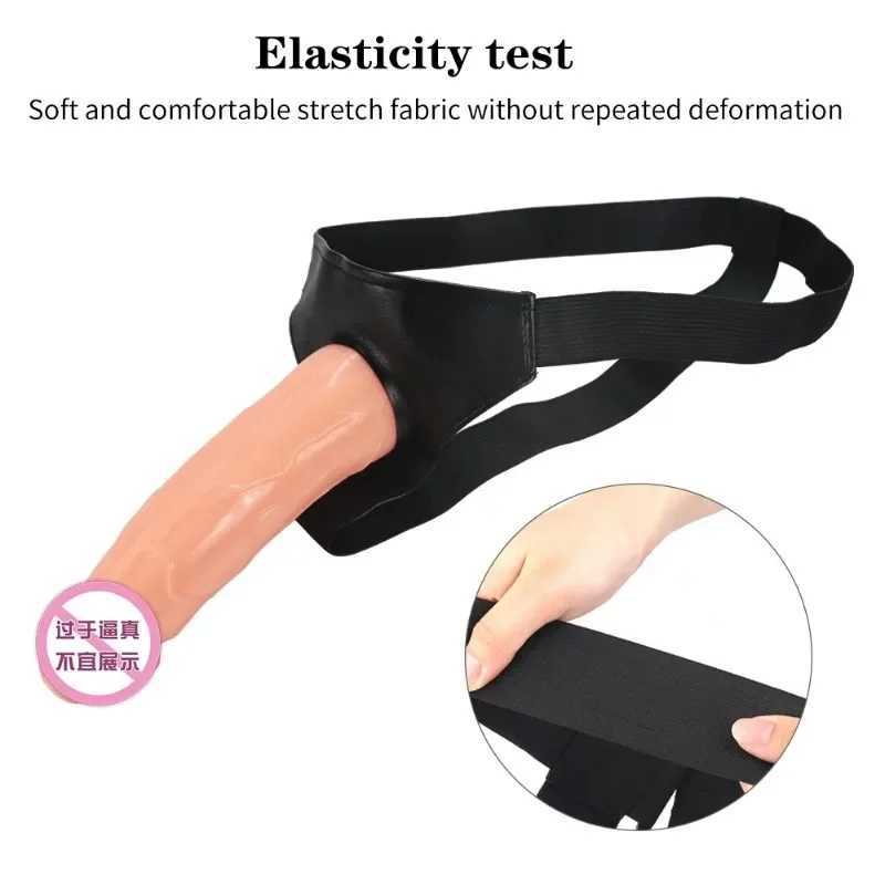 Mens Wearable Dildo Underwear Hollow Penis Long Sleeved Strappy Pants Mens Sex Toys Womens Homosexual Sex Toys gbamboo_0DID