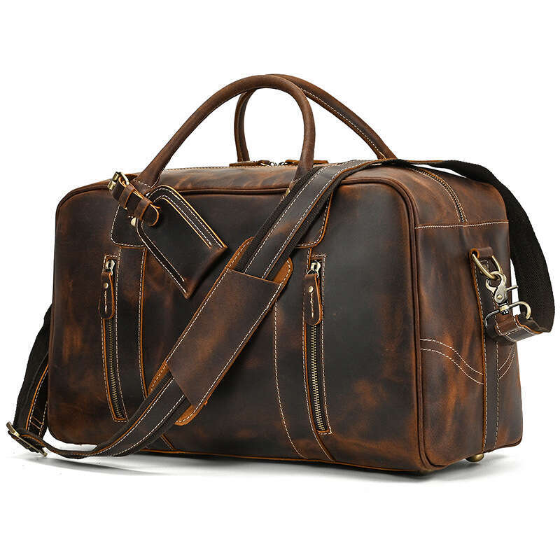 Crazy Horse Handheld Travel Business Great Le cuir véritable trip