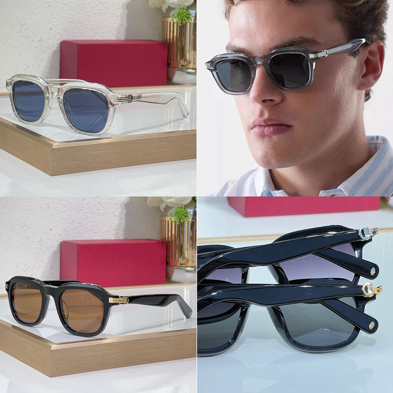 Premiere de Men Sunglasses CT0536S Retro Tortoiseshell Acetate Full Frame Brown Lens Sliding Metal Decorative Leg Glasses UV400 Man Outdoor Sunshade