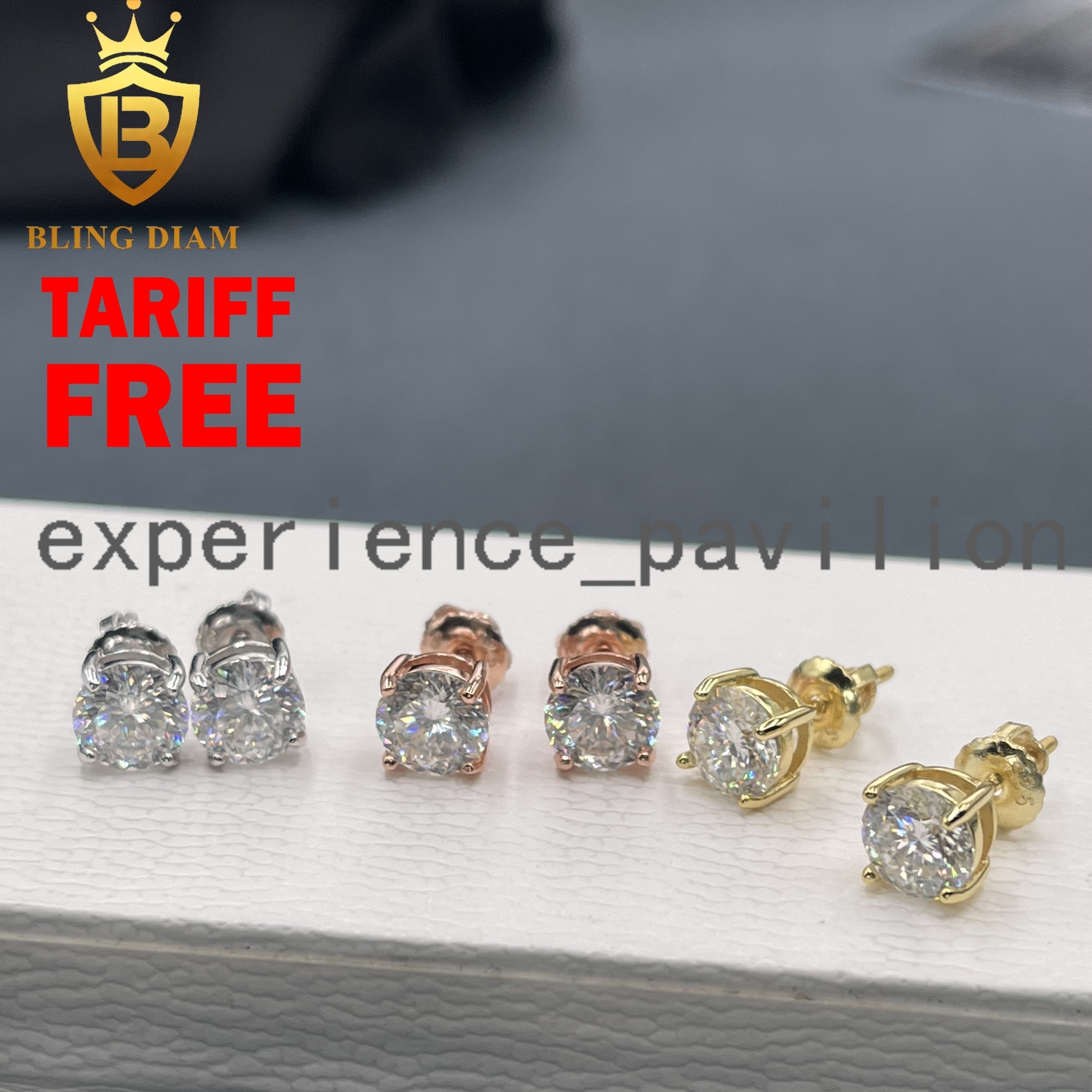 6.5mm Fine Jewelry Iced Out Jewelry Solid 925 Sterling Silver VVS Moissanite Pass Diamond Tester Earrings Women