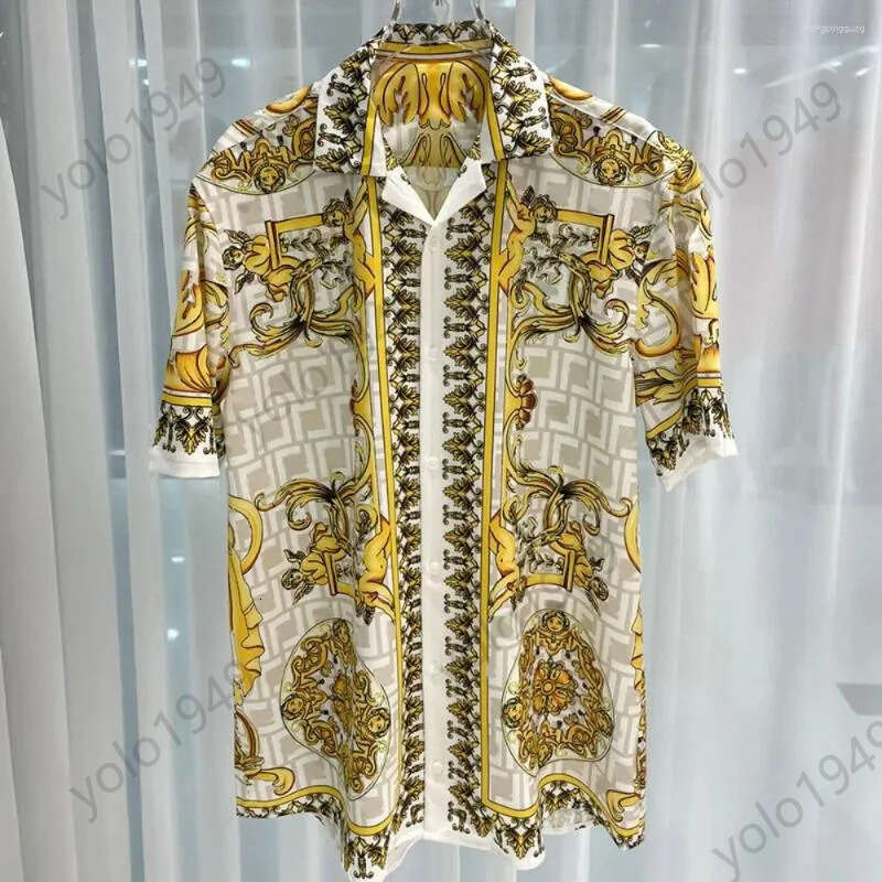 Men's Casual Shirts 2025 Summer Youth Digital Printed Short Sleeve Shirt Trend