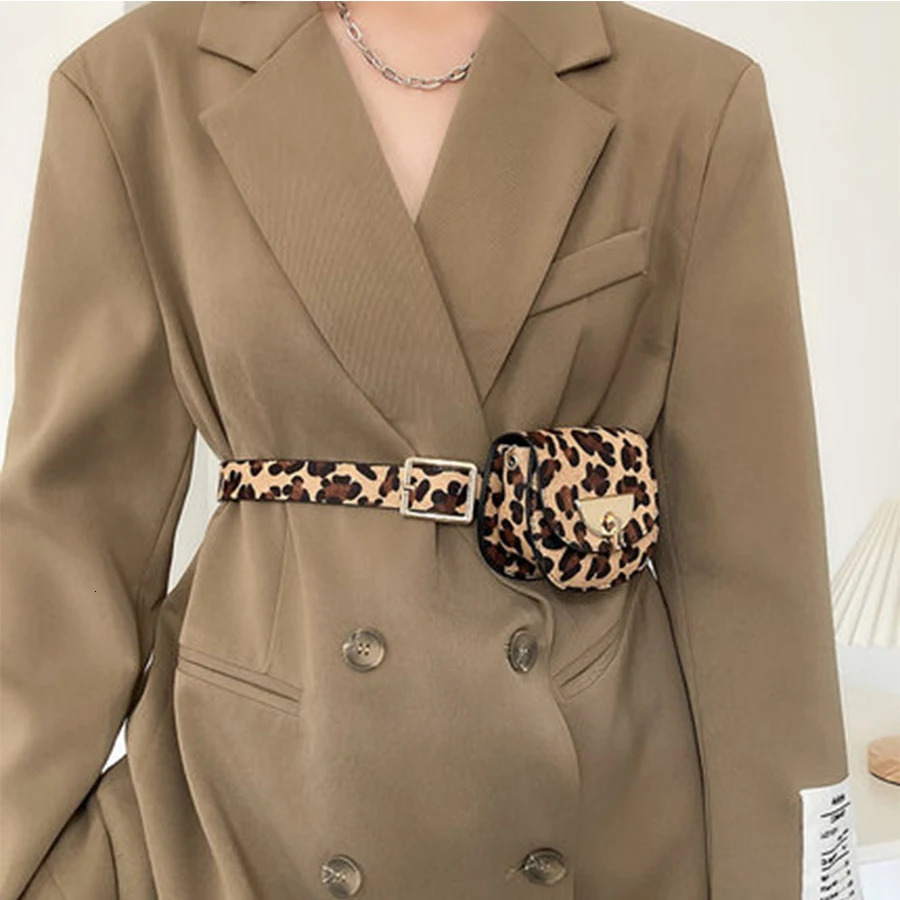 Leopard Print Waist Pack Bag For Men Women Fashion Casual Womens Belt Bag Pouch Travel Female Banana bags Chain Fanny Pack Bags 250815