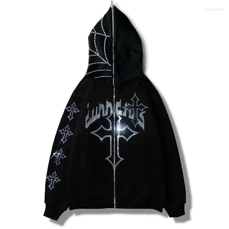 Hoodies pour hommes High Street Casual Hop Hop Veste d'hiver Hiver à la tendance Sweargan à zip à imprimé à la mode d'hiver.