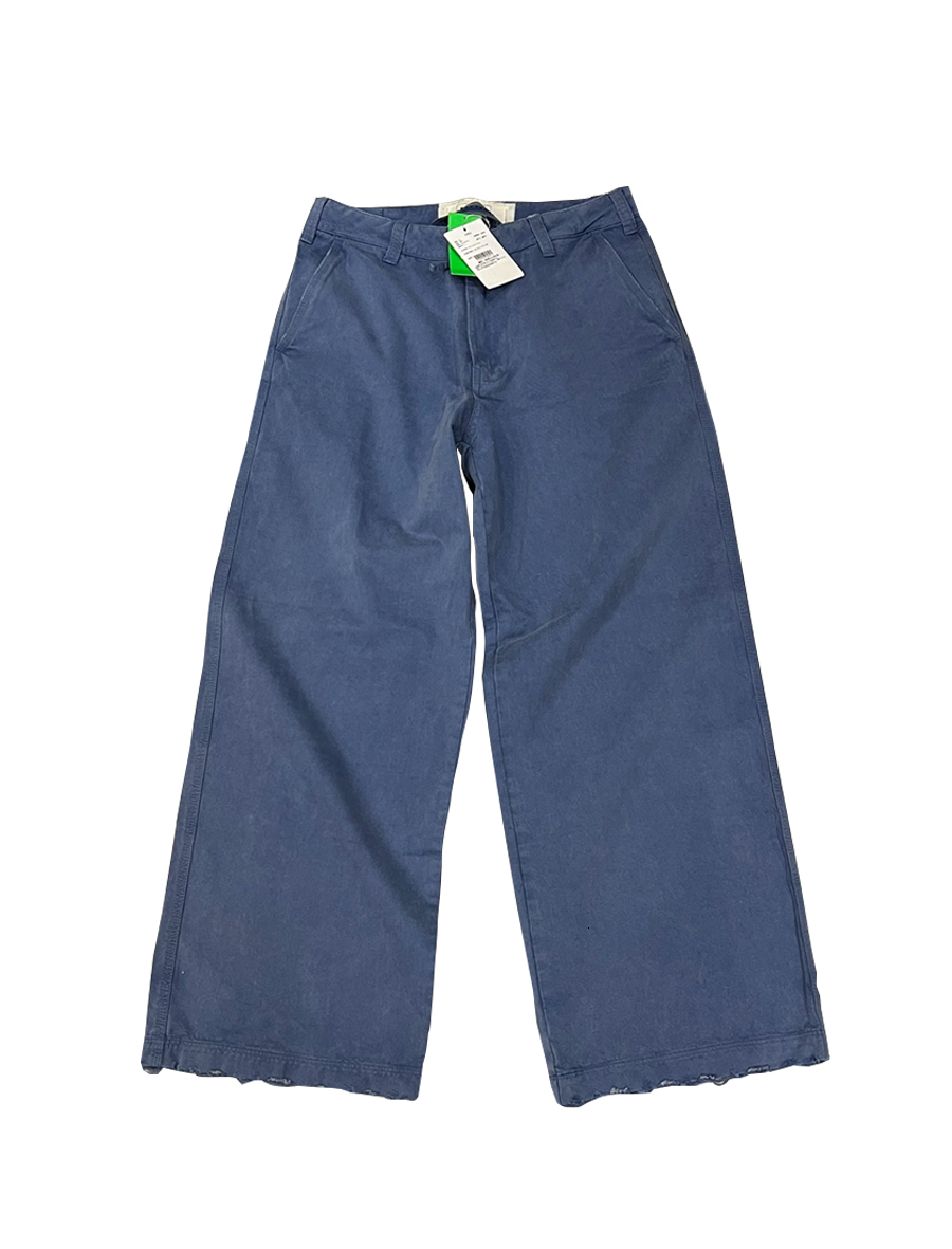 Men's Jeans ERL FW24 Vintage washed distressed blue work pants wide leg Baggy casual pants