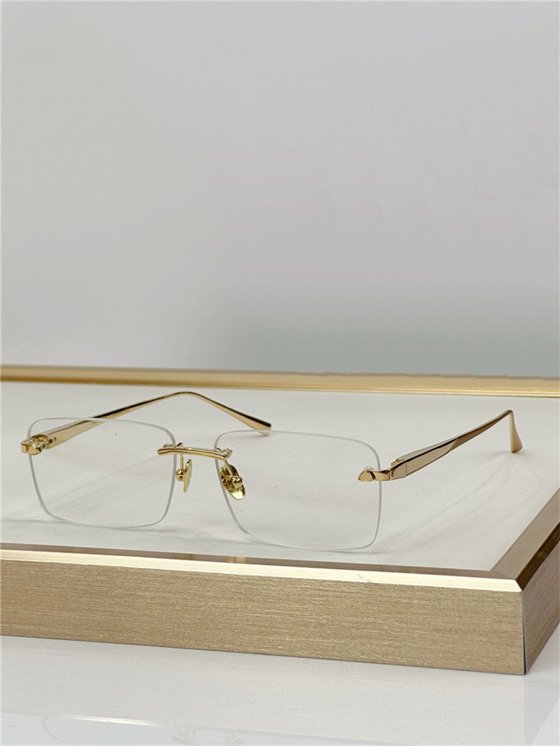New fashion prescription eyeglasses REGE VISUAL square rimless frame clear lens metal legs optical glasses transparent lens simple business style wi