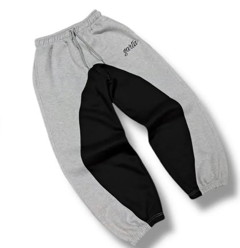 High street retro black and white lettered casual pants Y2K hip-hop Gothic loose pants Harajuku trendy men sportswear pants250820