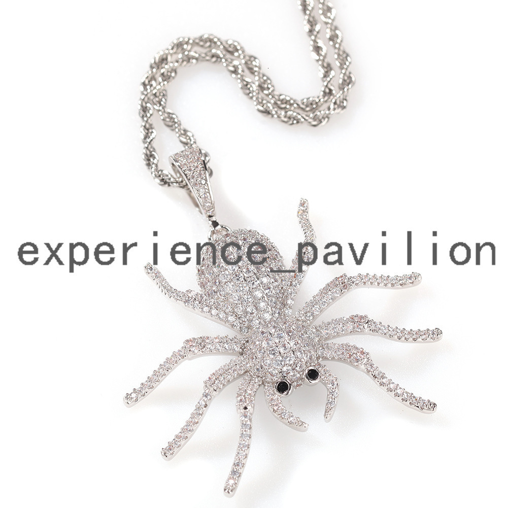 Custom Iced Out Hip Hop Spider Pendant in 925 Silver Moissanite Stone with Gold Plated