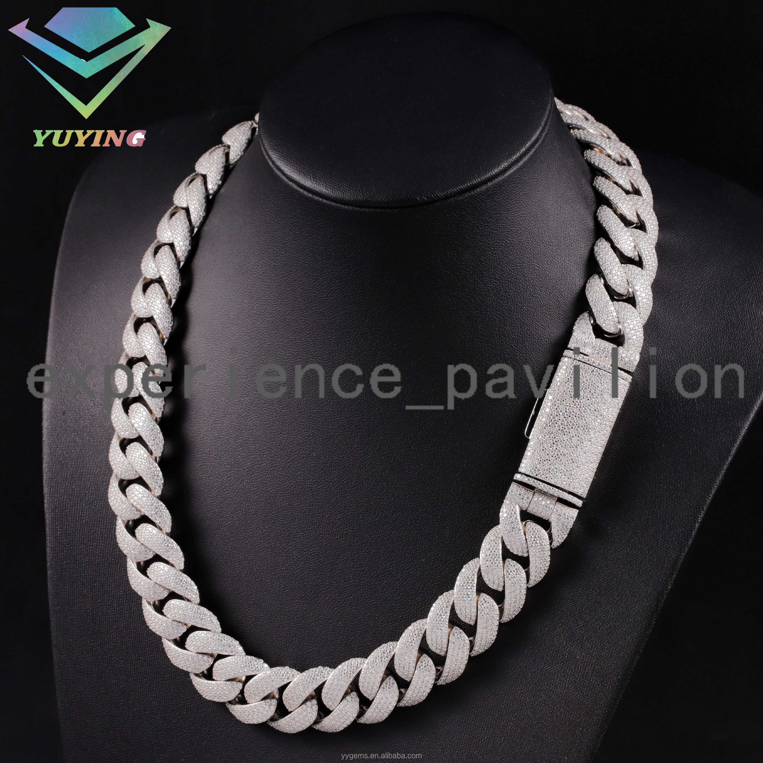 Popular Heavy Iced Out Cuban Link Chain High Quality Jewelry 4rows 20mm S925 Solid Silver VVS Moissanite Diamond Cuban Chain