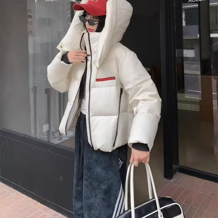 Designer women's hooded down jacket jacket, women's slim fit jacket, windbreaker, short jacket, size S-XL 6fa0