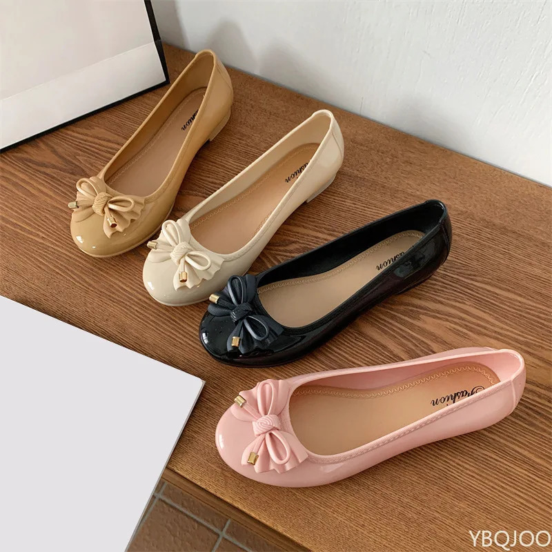Womens Low cut Ballet Flats Shoes Casual Retro Bow Patent Leather Slip on Flat Round Toe Shallow mouth Loafer Mujer Zapatos 250820