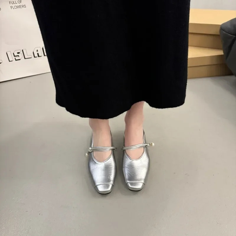 2025 square toe elegant womens high heels shallow fashion suspenders womens soft and comfortable loafers slippers summer 250820
