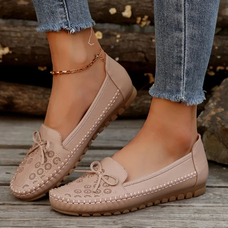 Womens Shoes 2025 New Slip on Womens Flats Round Toe Casual Flat Shoes Women Breathable Loafers Comfort Shallow Shoes Ladies 250820