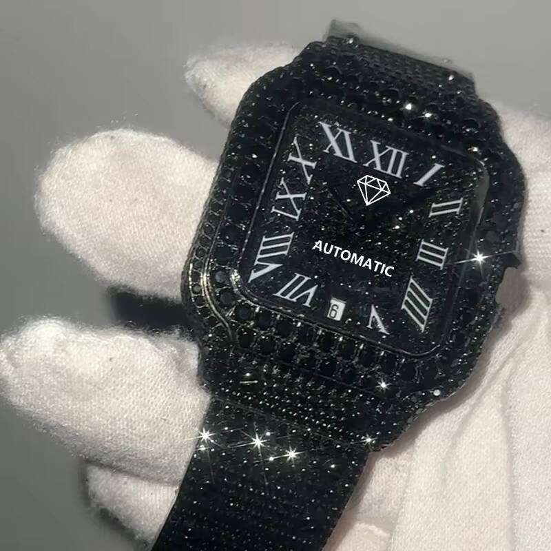 Meilleure qualité mode noir Moissanite buste vers le bas Pass Dia testeur Hip Hop glacé montre Foe hommes livraison gratuite