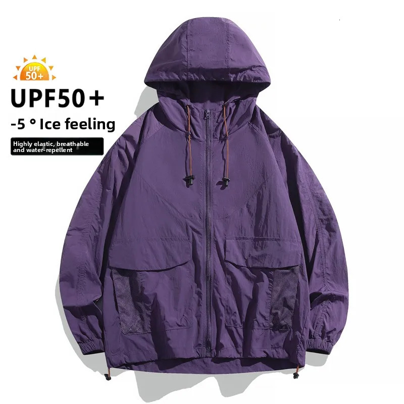 Men Thin Summer Waterproof jacket Sun Protection Moutain Hiking Fishing Casual Windbreaker Quick Drying Sport Hooded Coat 250809