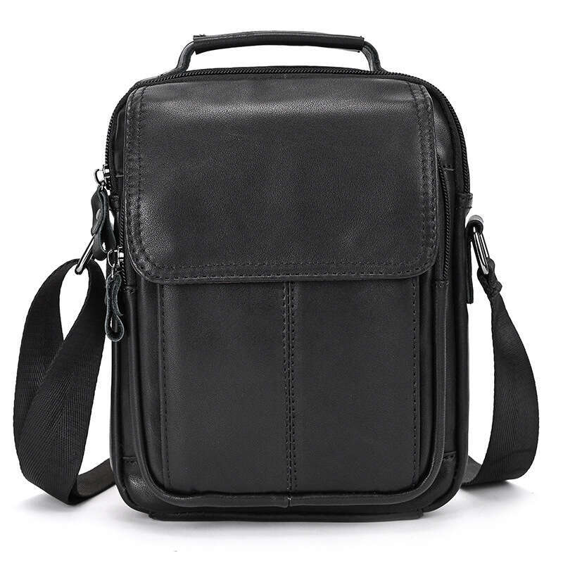Nouveau sac à bandoulière en cuir véritable pour hommes, simple épaule, multifonctionnel, décontracté, à la mode, printemps été, extérieur, petit