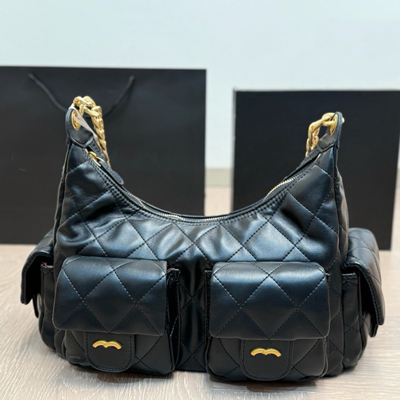 Casual Womens Hobo Designer Bag With Solid Bag High Quality Fashoin Medium Luxury Bags Diamond Lattice Chain Chic Daily Purse