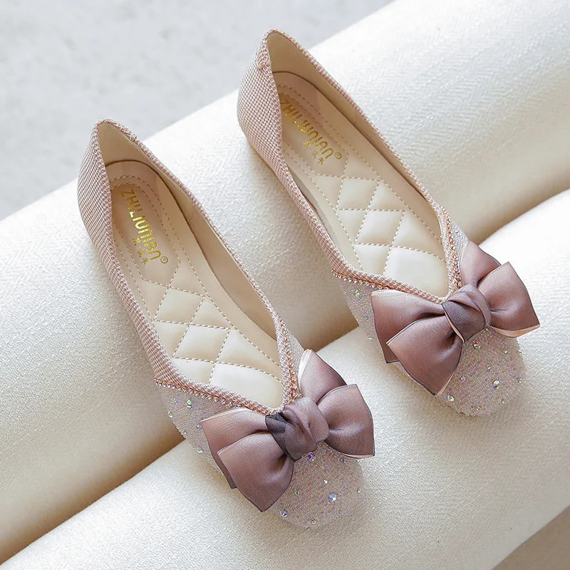 colorful small beads moccasins women silk lace bow flat shoes square toe soft bottom slip on loafers woman ballet flats size 43 250820
