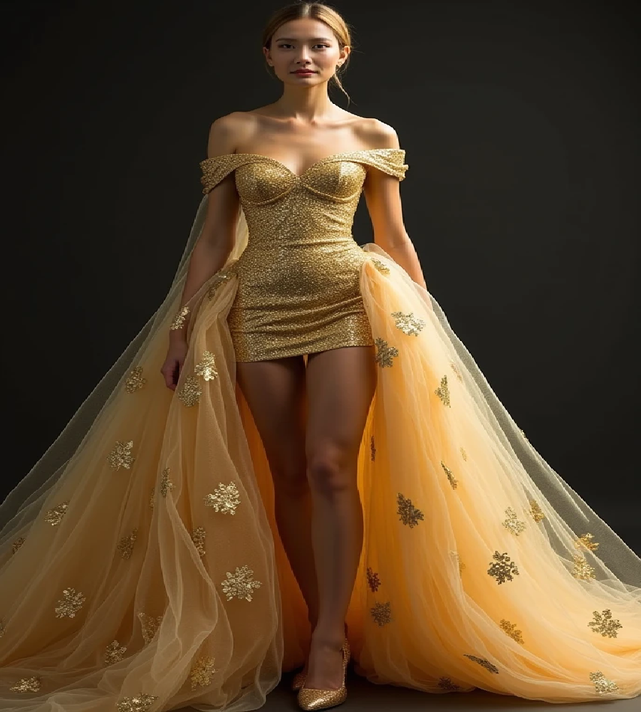 Robe de bal poli avec une surface de suraliments sur le dentelle coréenne Robe de soirée de soirée paillette élégante robe d'anniversaire formel