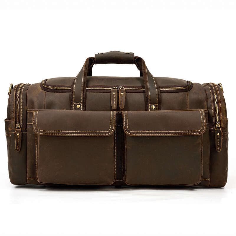 New Crazy Horse Travel Large Capacity Multifunctional Handbag Genuine Leather Luggage Crossbody Bag