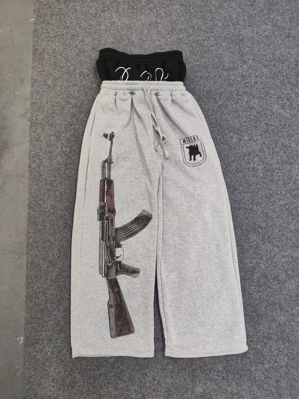 Y2K High-Waisted Printed Embroidered Street Guard Pants Spring Summer Casual Straight Leg Double Waist Fashionable250820ww