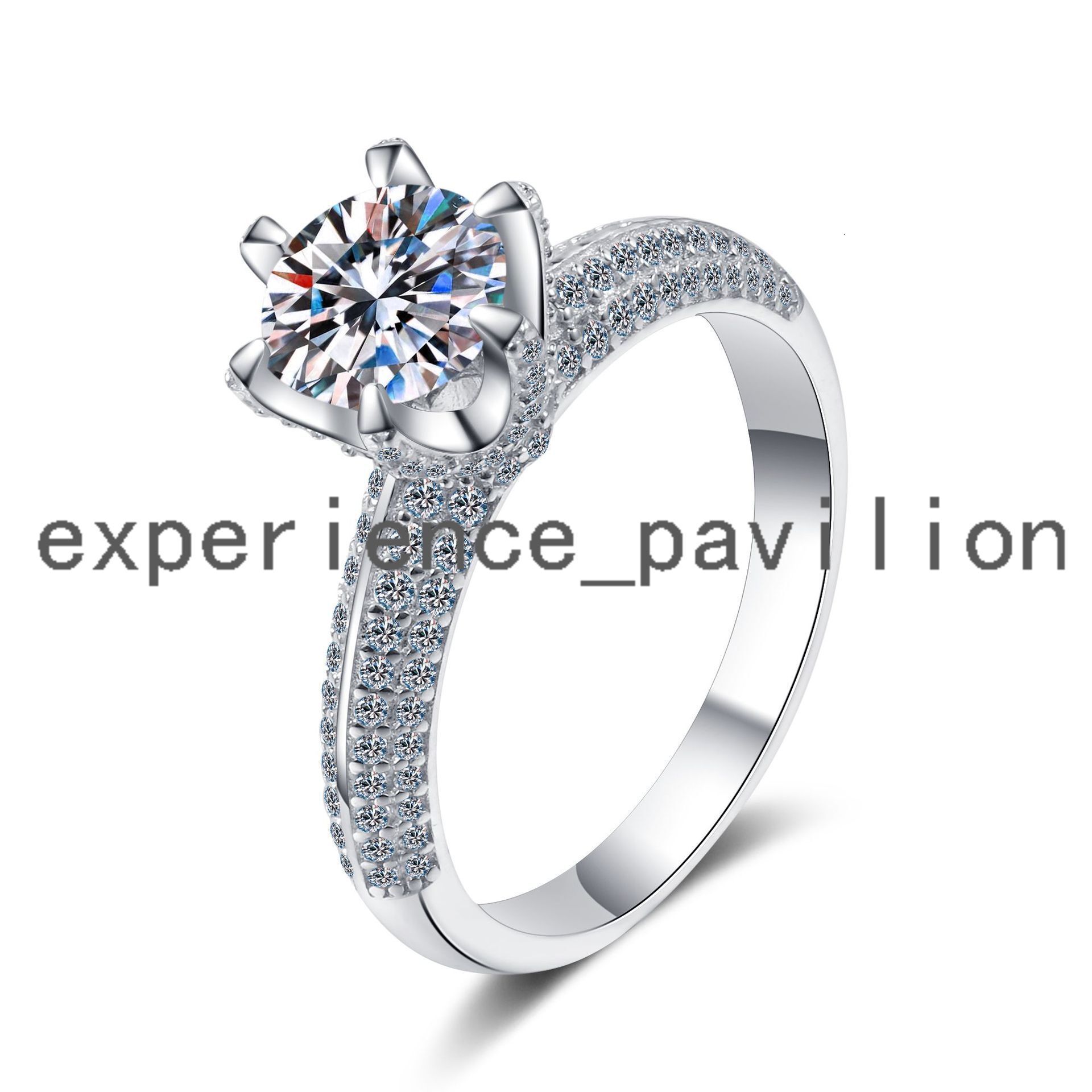 High Quality Sparkling Moissanite Jewelry 925 Sterling Silver Ring Engagement Wedding Ring for Women