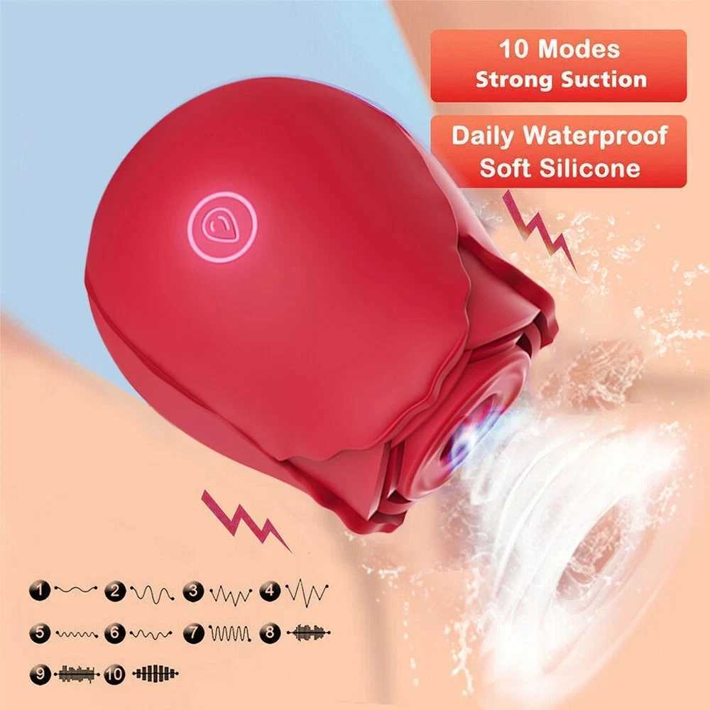 Red Rose Toy Simulation Vibrator for Women Powerful Sucking Vibrators 10 Mode G Spots Vaginal Clitoral Massager Nipple Sexy Toy gbamboo_8QG1