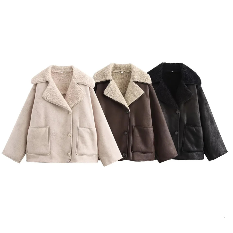 RARF Winter Product Womens Fashion Casual Loose n Double sided Collar Long Sleeve Jacket Coat 250820