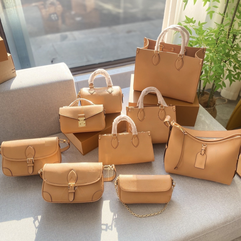 Milk tea brown handbag MONTAIGNE women's clothing designer handbag luxury shopping bag Classic brand leather large-capacity handbag Luxury desi