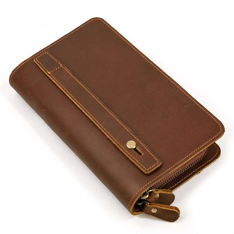 New Genuine Wallet Multifunctional Long Crazy Horse Leather Clutch Cowhide Multi-Card Slot Handheld Bag