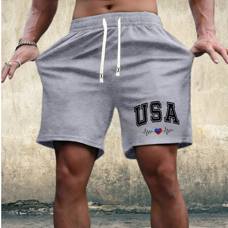 Summer Wholesale Customizable Large Size Men's Casual Elastic Knitted Shorts Mid-Waist Breathable Boxer Pants Hot Drawstring Printed 1313
