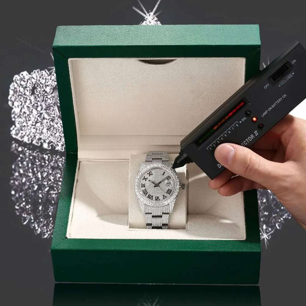 style men's Hip-hop high-end custom designer sparkling VVS1 Moissanite test, mossanite watch GRA dia free delivery to your door