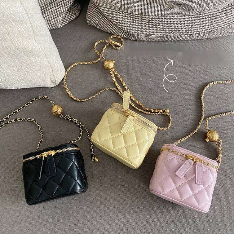 New Leather Perfume Style Metal Ball Chain Mini Shoulder Crossbody Small Bag