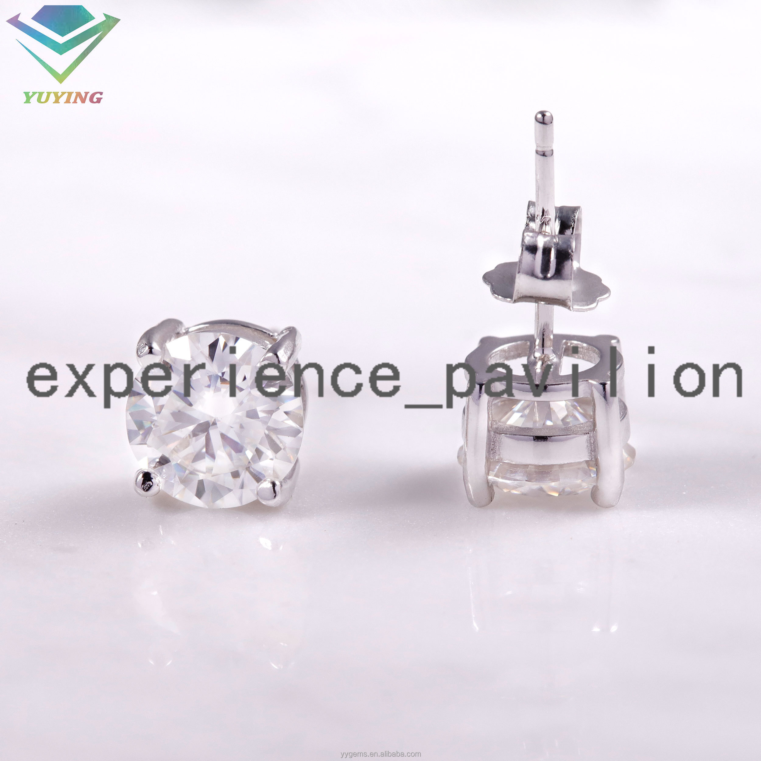 Ready to Ship Classic 4 Claws 0.4ct Brilliant Round D Color Moissanite Earrings 925 Sterling Silver Stud Earrings Jewelry