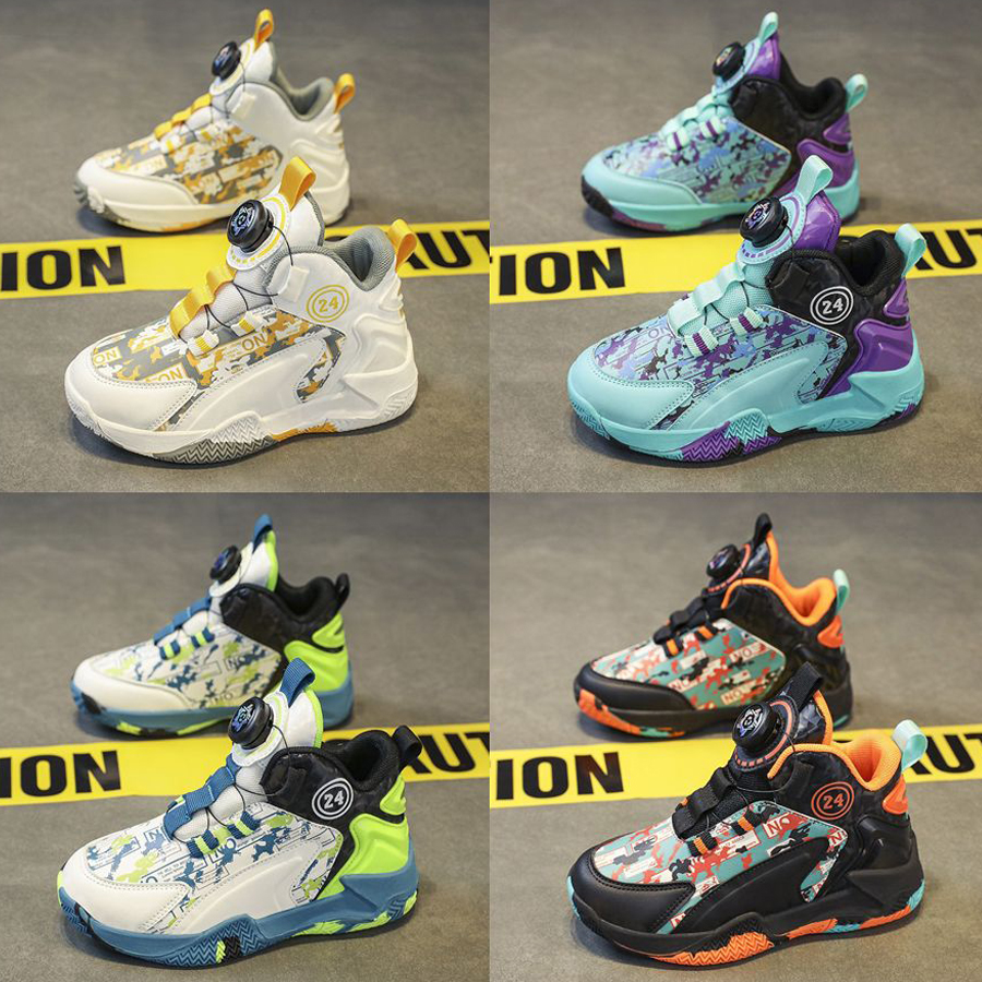 Kid Boys Basketball Shoes Children Sports Shoes High Quality Athletic Sneakers Walkfashion 2025 Running Tennis Children Basketball Shoes Size 31 - 4