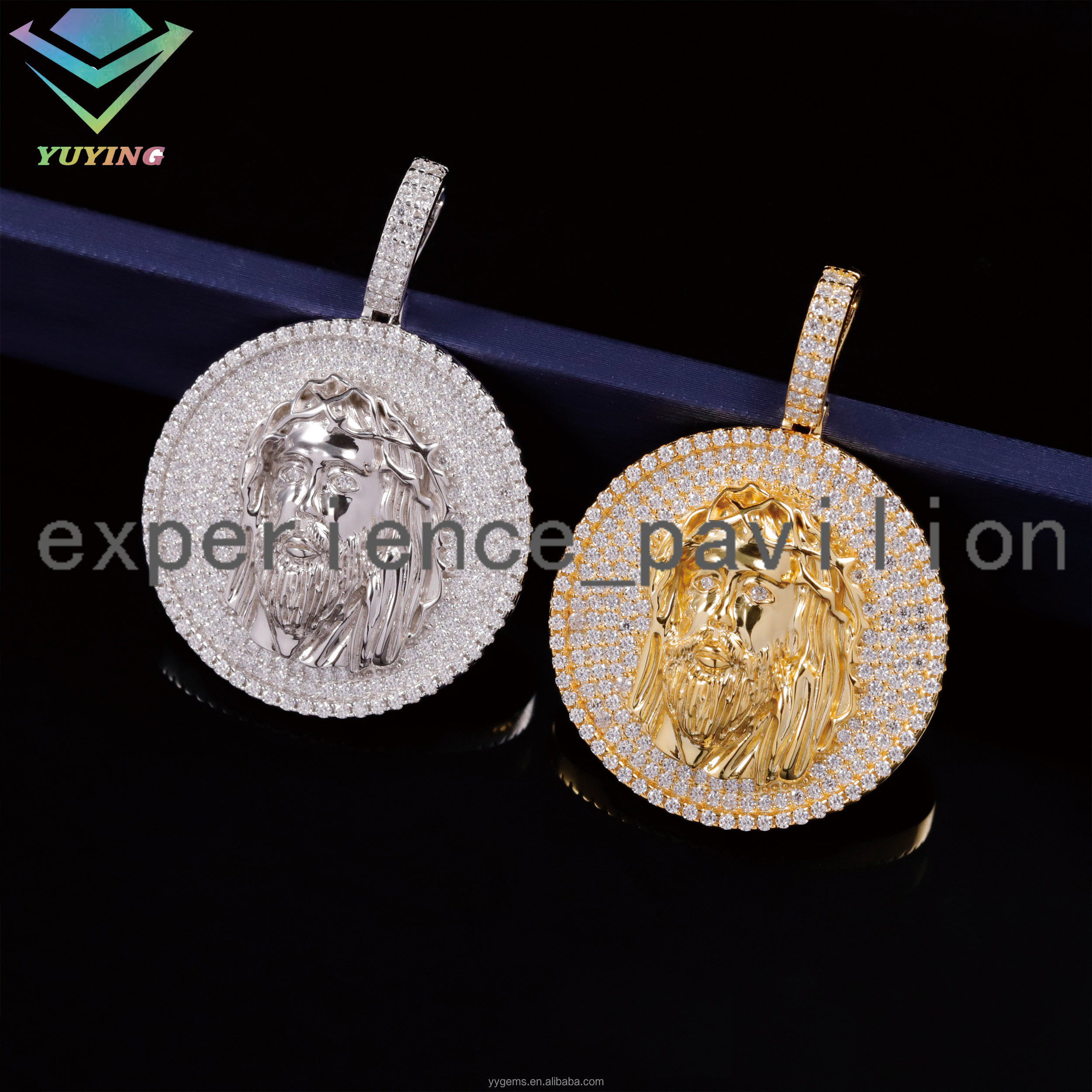 D Color VVS Moissanite Diamond S925 Silver Gold Plated Jesus Pendant for Hip Hop Jewelry
