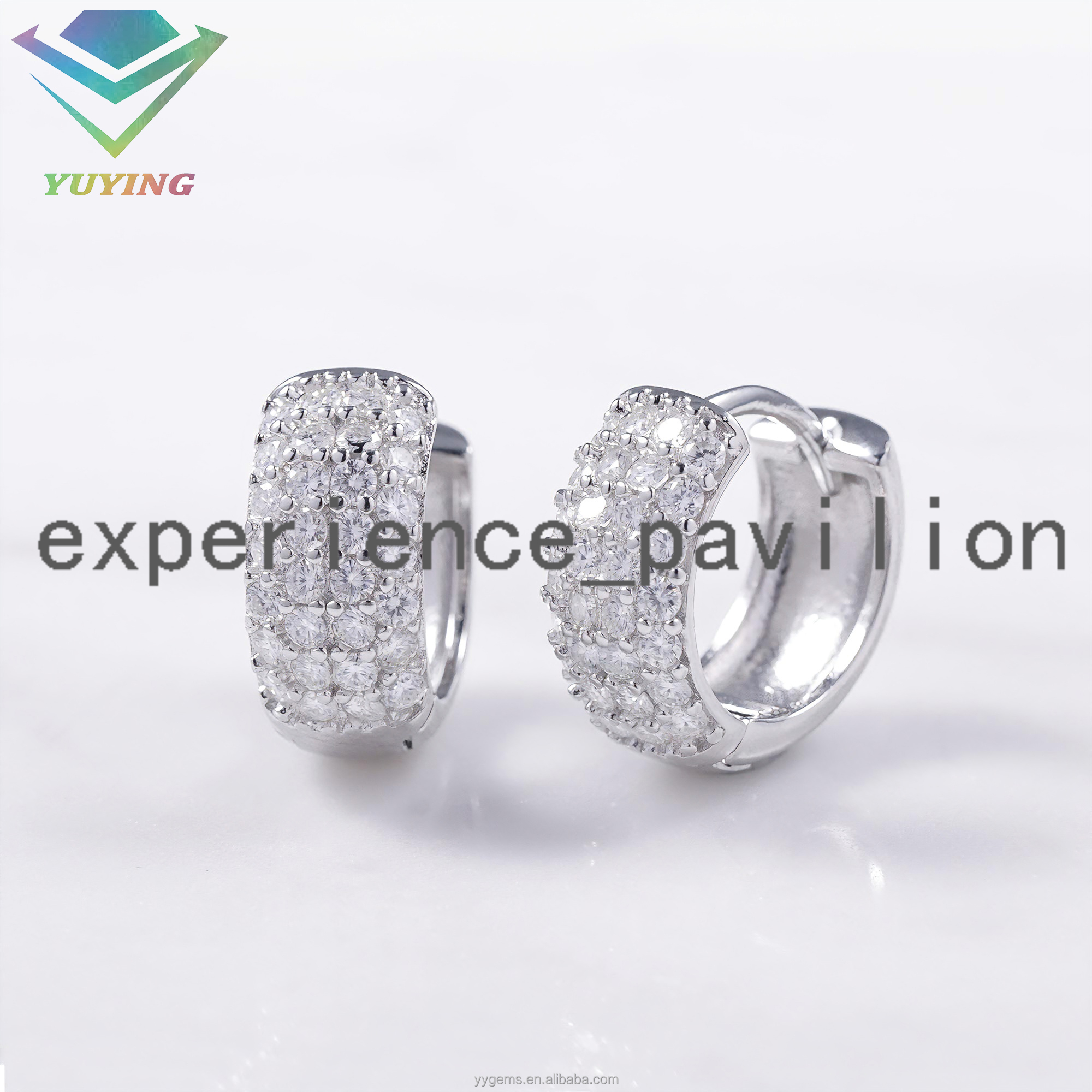 Fine Jewelry Hoop Earrings S925 Silver 14k 18k Yellow Gold Plated White Moissanite Diamond Gem Drop Earrings for Woman Man