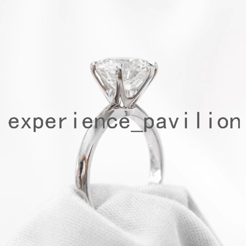 Classy Knife Edge 18K White Gold With 2ct 3ct Round Diamond Solitaire Wedding Fine Jewelry Rings Moissanite Ring