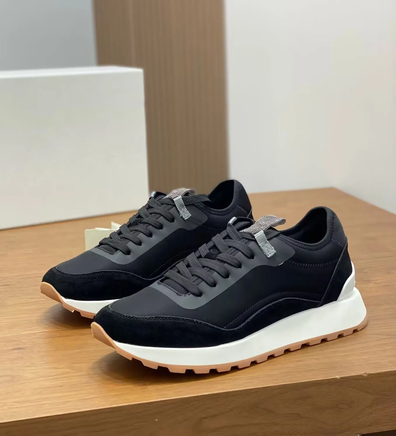 Men de haute qualité en daim techno tissu coureurs de sport chaussures plate-forme en caoutchouc de caoutchouc célèbre marque occasionnelle march