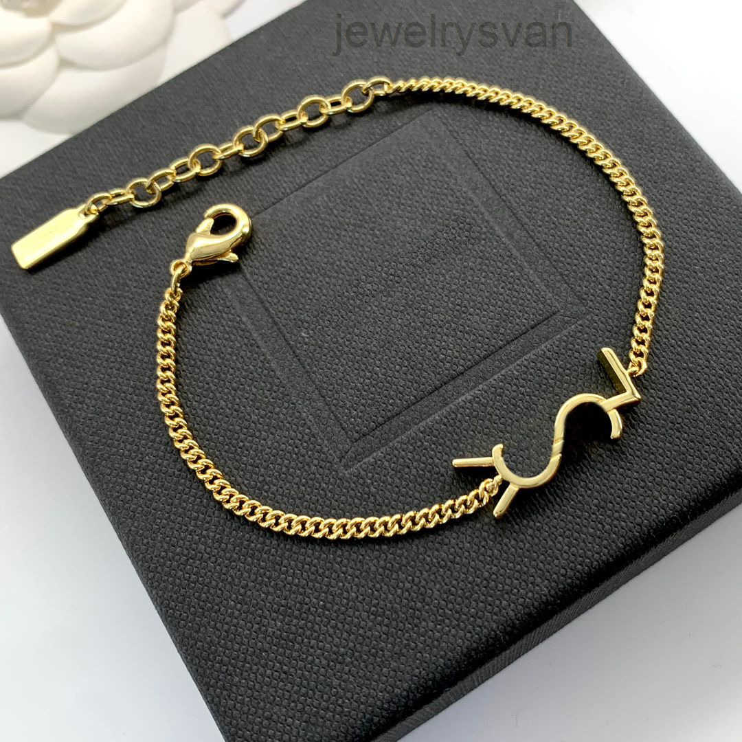 Gold Elegant Christmas Gift Silver Plated Letter Bracelet for Girls - Designer Fashion Jewelry