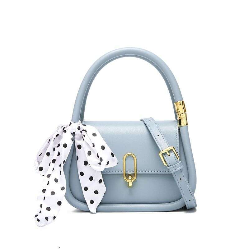 Handheld women's new trendy and fashionable internet celebrity scarf, bow, crossbody bag, textured small square bag