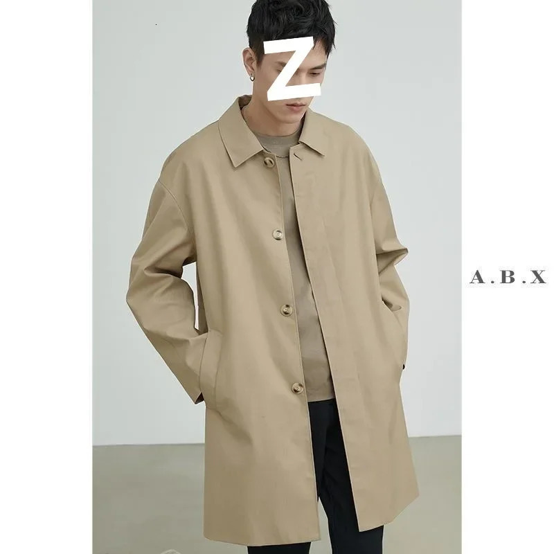 Veste kaki de style japonais Cityboy pour les hommes décontractés finement ajustement haut de gamme Barmen Barmen Overcoat250820