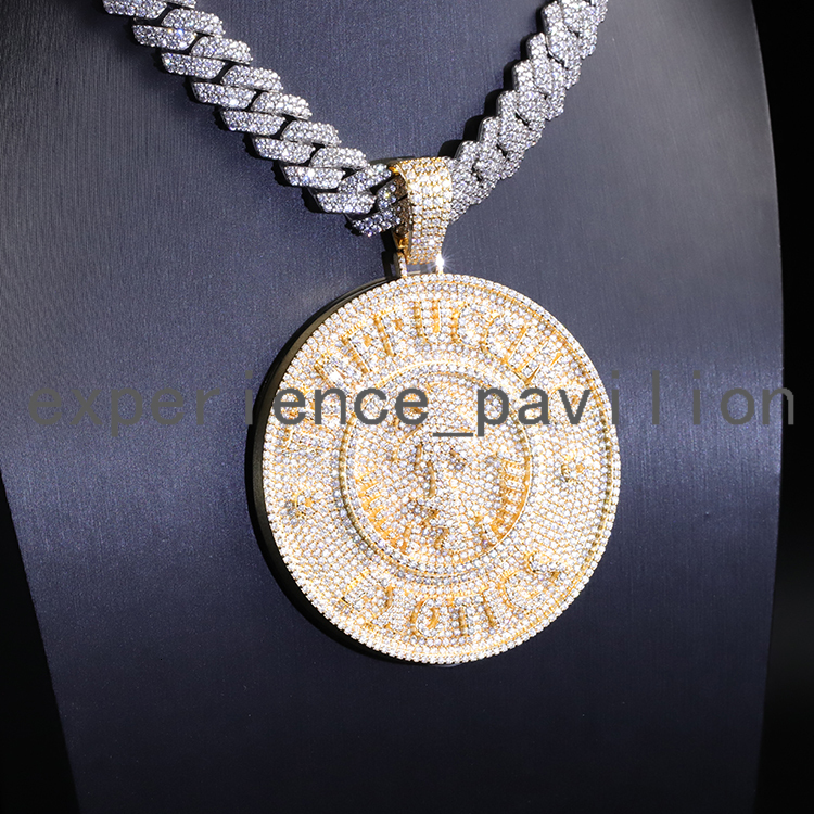 Rapper Luxury Hip Hop Jewelry S925 Silver Gold Plated Iced Out VVS Full Moissanite Diamond Charms Pendant for Mens