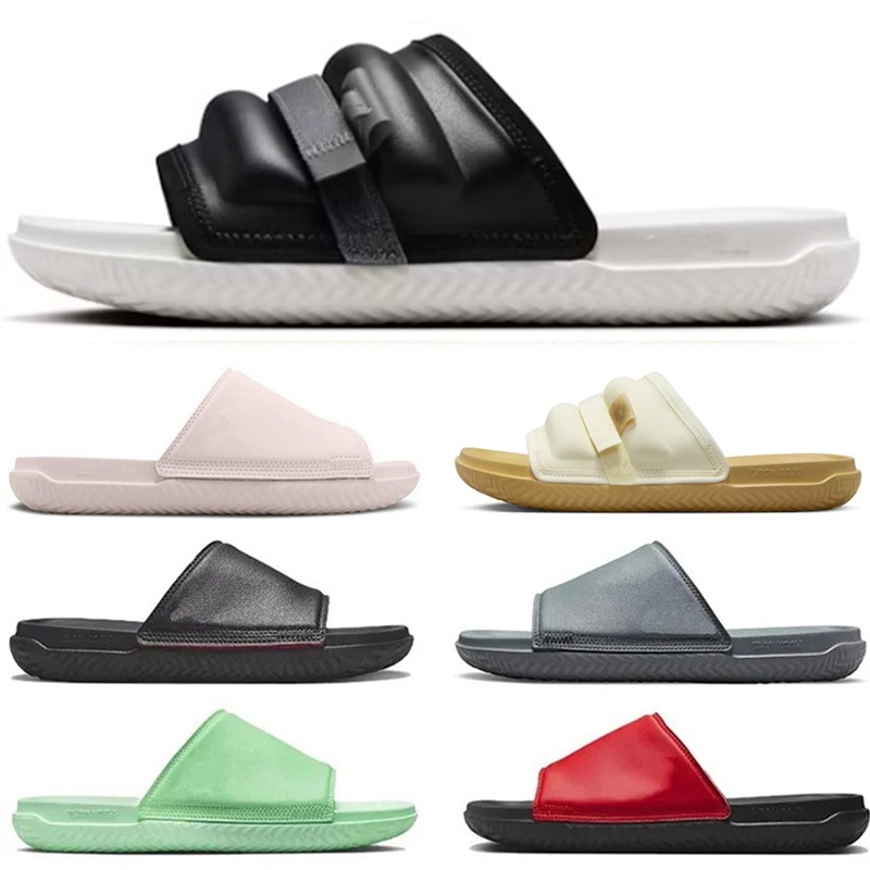 Designer Men Non-slip Slippers Play Slide Tourmaline Pistachio Frost White Slides Patent Red Waterproof Male Summer Beach Sandals For Man Flip Flops