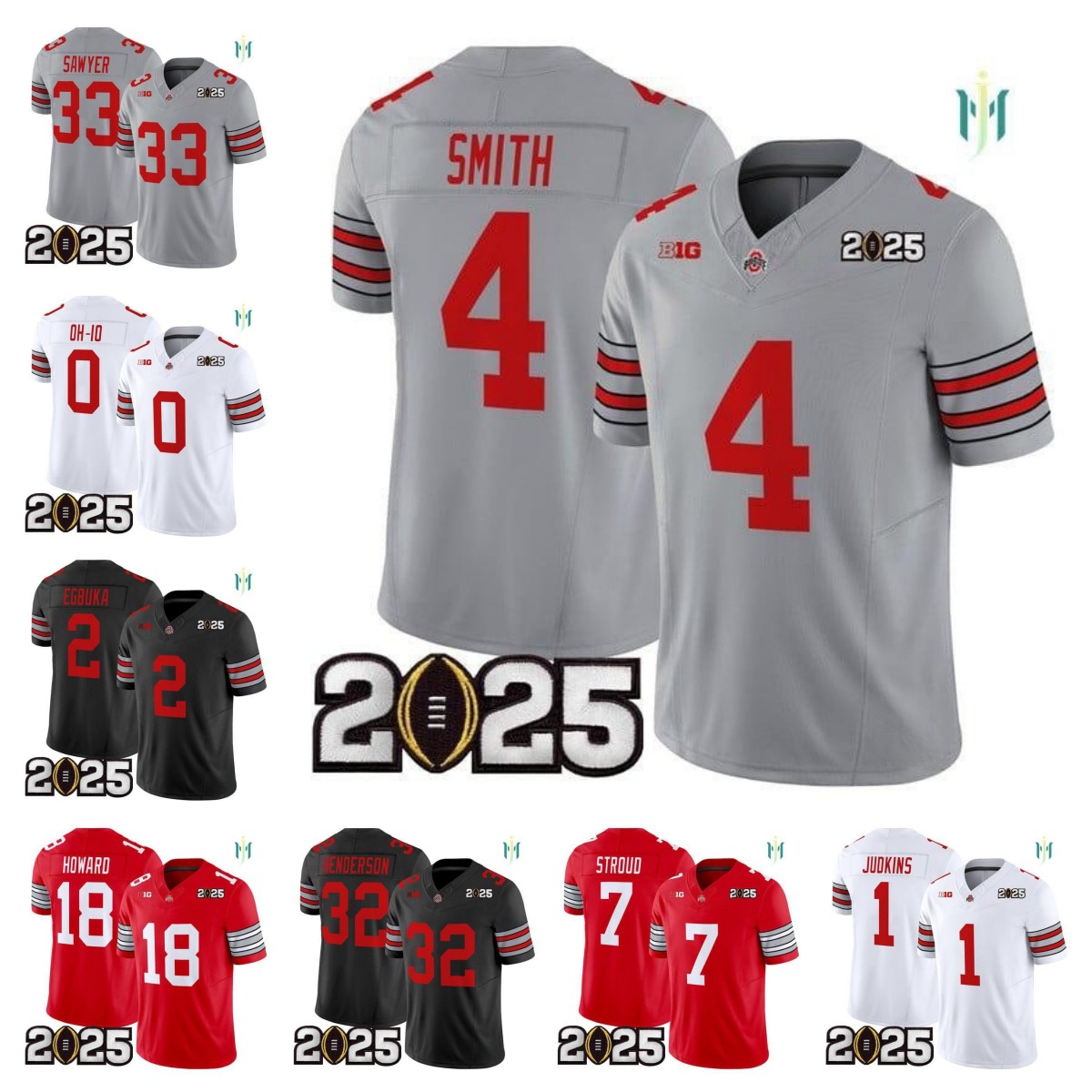 Sawyer Treveyon Henderson Emeka Egbuka Will Howard Stroud Smith Judkins 2025 football jerseys - all stitched men women youth all size