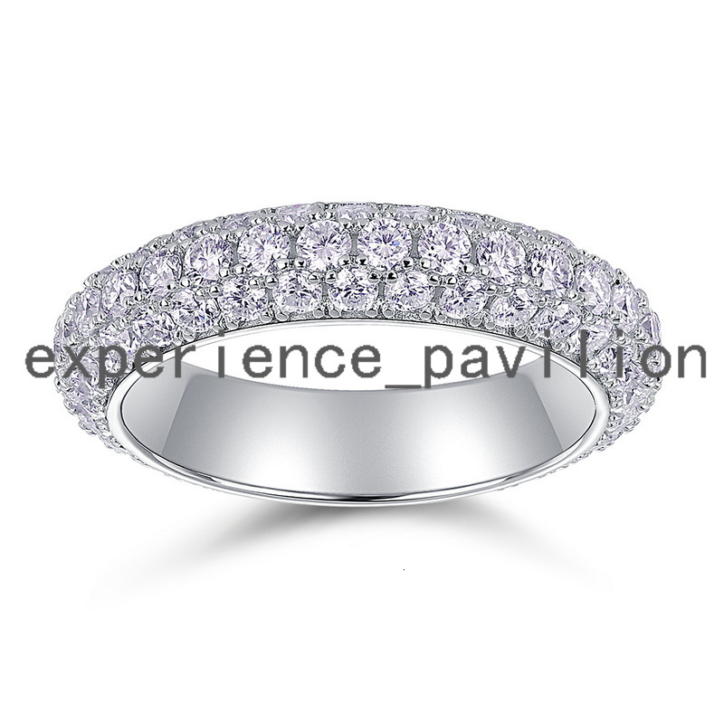 Custom Row Moissanite Eternity Wedding Band Silver 10k 14k 18k Gold for Women Luxury Jewelry