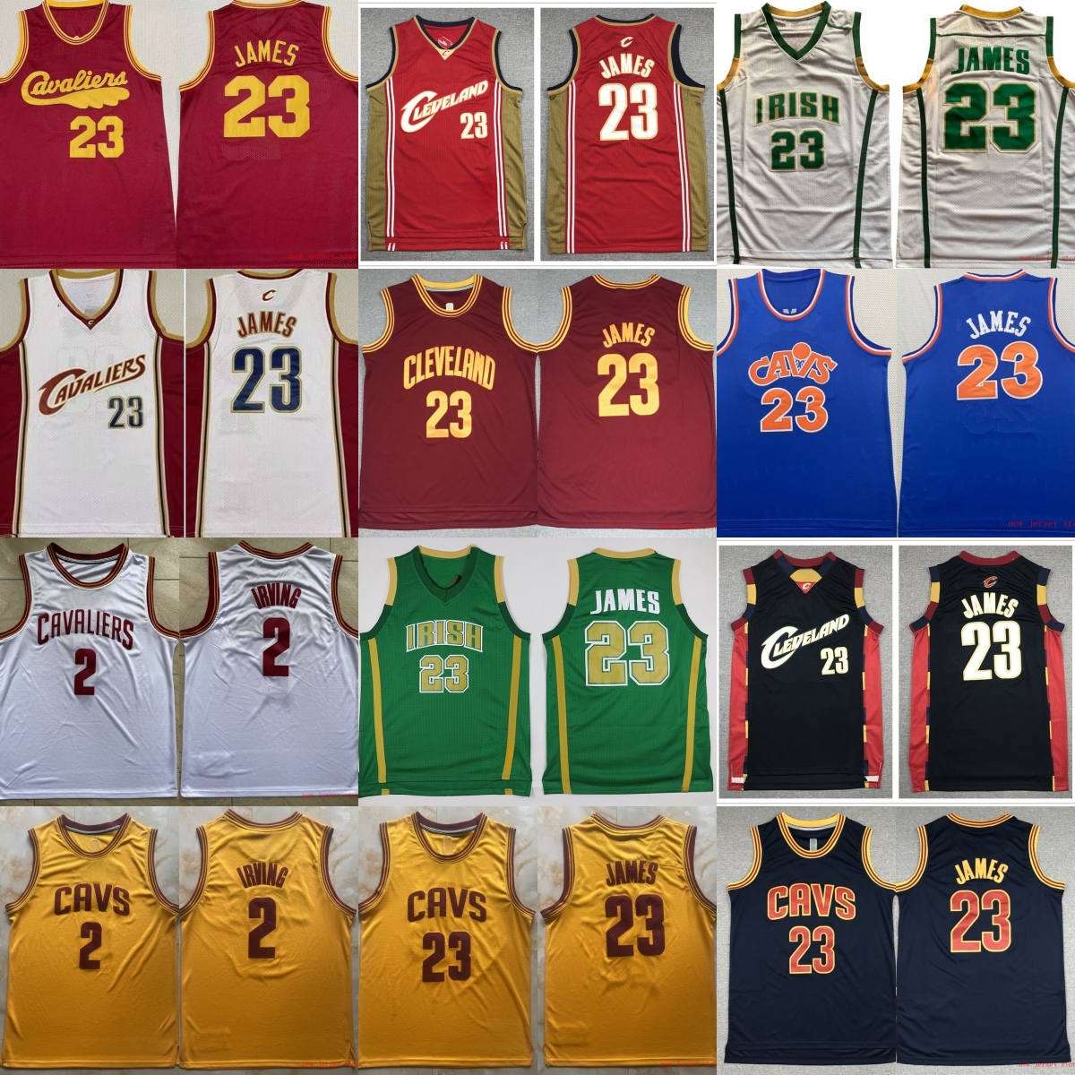 Classic Retro 2015-16 Basketball James Jersey Throwback 2011-12 Stitched Irving Jerseys Vintage Navy Red Yellow White 2003-04 Breathable Sport Sh