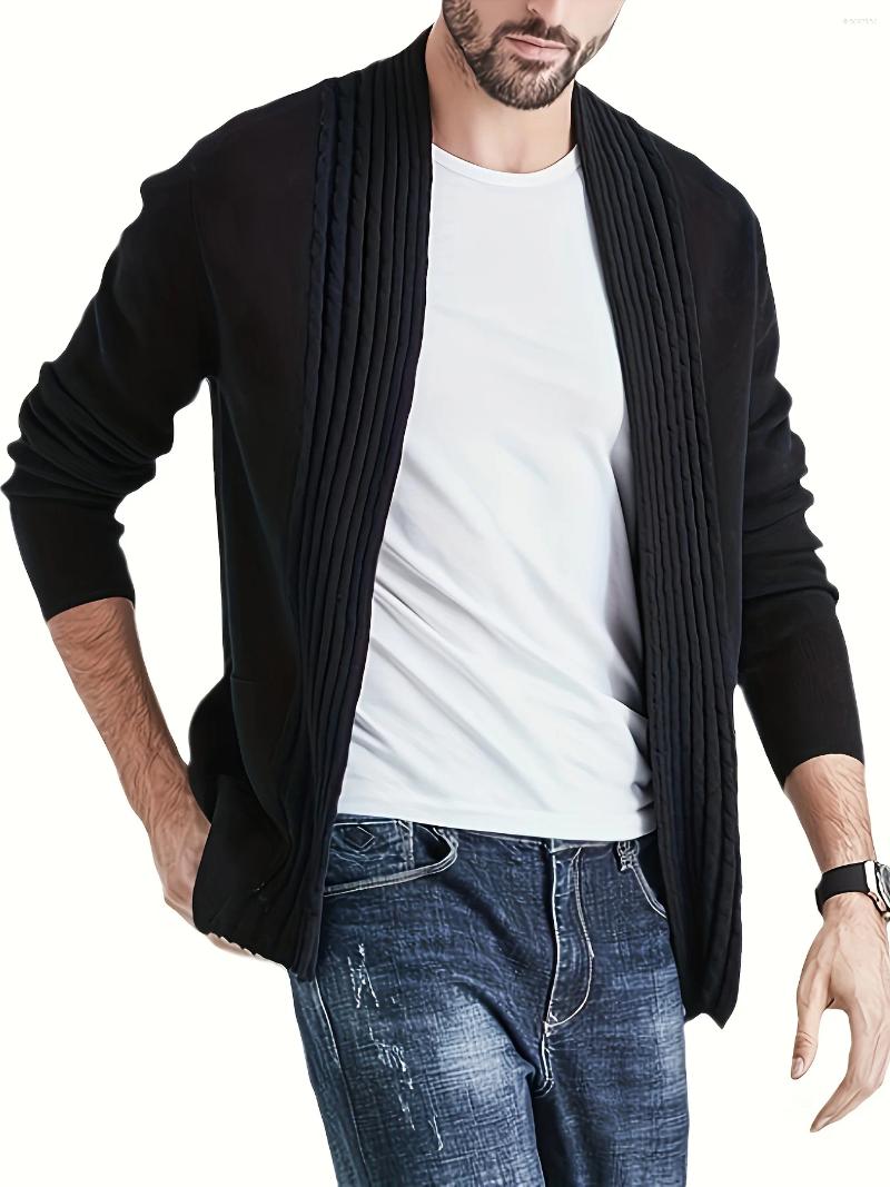 Pulls de chandail masculin Pull de cardigan hommes à manches longues à manches longues à manches longues tricots plus taille supérieure zippe 5xl
