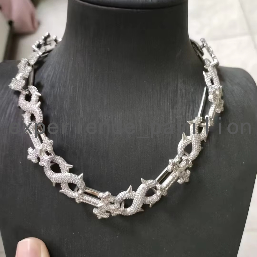 Custom Cross Style Chain Cuban Link Chain 925 Sterling Silver Pass Diamond test Moissanite Gold Plated Mans Necklaces