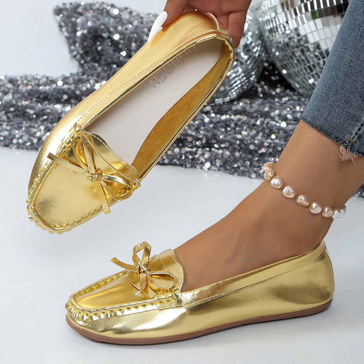 Femmes Flats Chaussures Ballet Flat Dance Mandis Party Classic Round Toe Chaussures extérieures pour femmes 2024 Nouvelles baskets confortables F