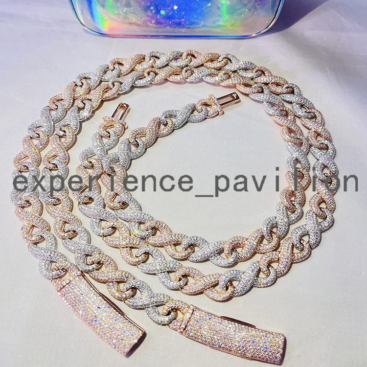 Infinity Style VVS Mossanite Cuban Link Chain for Mens Hip Hop Jewelry 925 Silver Necklace for Rapper Fashion Jewelry